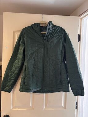 L.L. Bean Quilted Hooded Jacket in Dark Green